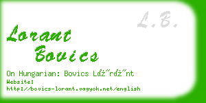 lorant bovics business card